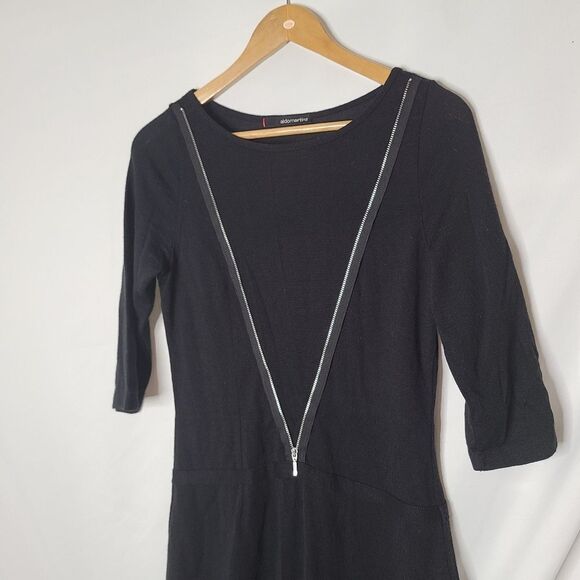 Aldo Martins Black Wool Blend Black Dress sz 6 - Picture 3 of 6